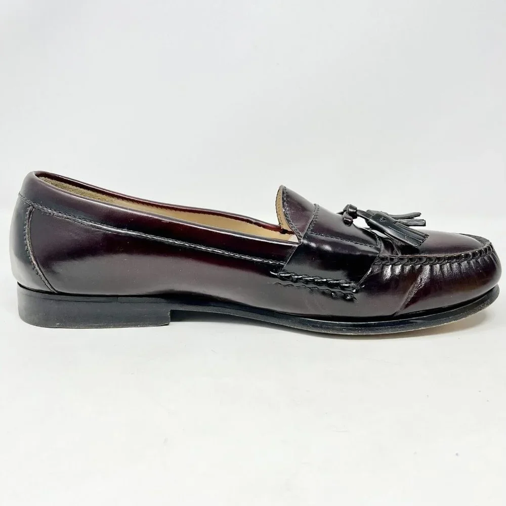 Cole Haan Mens F3 3507 Pinch Burgundy Tassel Loafer Slip On Dress Men's 11 M GUC